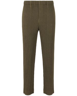Homme Plissé Issey Miyake Issey Miyake Pleated Wide Leg Trousers - Green