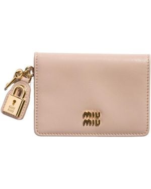Miu Miu Leather Card Holder - Pink