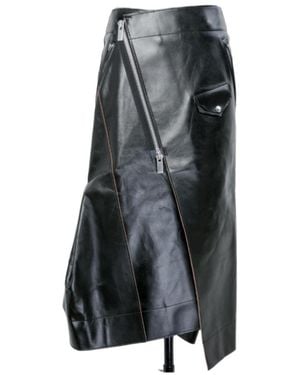 Sacai Leather Skirt - Gray