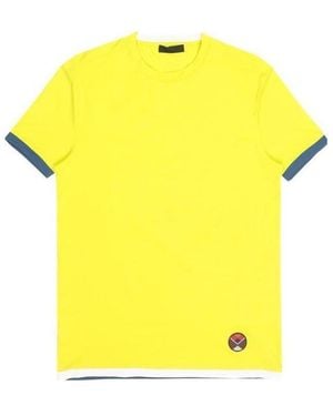 Prada Logo Round-Necked T-Shirt - Yellow