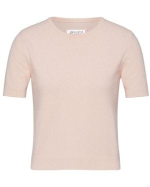 Maison Margiela Crewneck Knitted T-Shirt - Pink