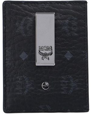MCM Logo-Print Compact Cardholder - Black