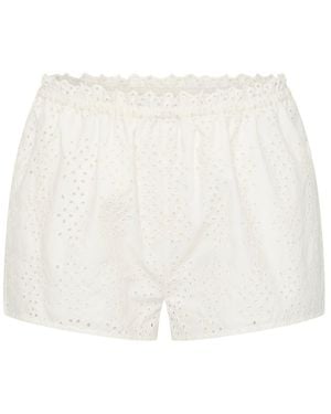 Posse Harriet Broderie-Anglaise Shorts - White