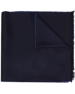Emporio Armani Logo Embroidered Scarf - Blue