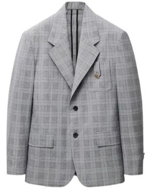 Versace Check Single-Breasted Blazer - Grey