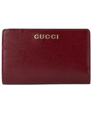 Gucci Logo Script Card Case - Red
