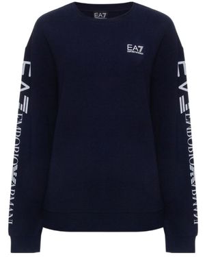 EA7 Round-Necked Logo Sweater - Blue