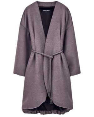 Giorgio Armani Belted Oversized Coat - Purple