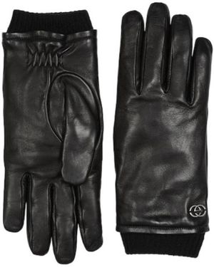 Gucci Interlocking G Rib Gloves - Black