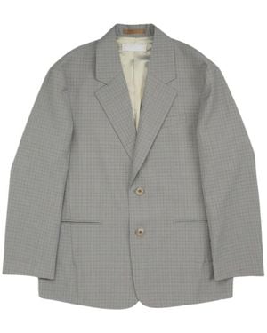Our Legacy Industry Check-Pattern Blazer - Grey