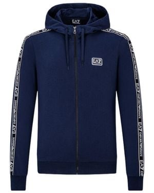 EA7 Logo With Hat Casual Coat - Blue