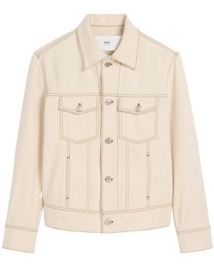 Ami Paris Cotton Denim Jacket - Natural