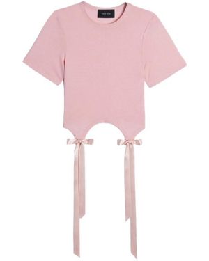 Simone Rocha Bow-Detail Cutout T-Shirt - Pink