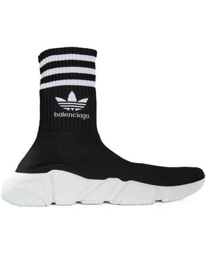 Balenciaga Solid Color Speed Sneakers - Black