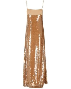 Alberta Ferretti Spaghetti-Strap Dress - Natural
