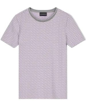 Emporio Armani Textured Short-Sleeve Top - Purple