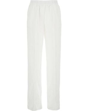 Eleventy Elastic Waist Relaxed Pants - White