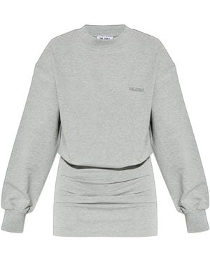 The Attico The Logo Detailed Sweatshirt Dress - Grey