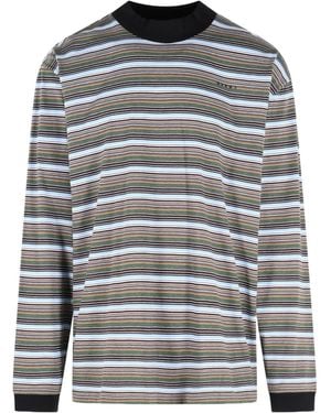 Marni Striped Long-Sleeved T-Shirt - Grey