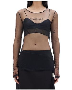 Ann Demeulemeester Fiene 'Hollow Sound' Tulle T-Shirt - Black