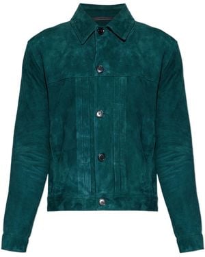Paul Smith Button-Up Suede Jacket - Green