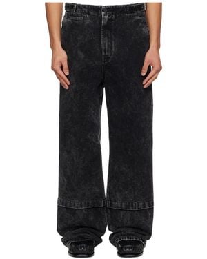 Lanvin Washed Non-Stretch Jeans - Black