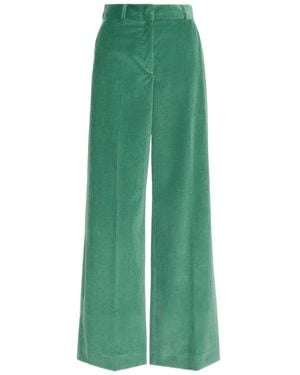 Weekend by Maxmara Cotton Velvet Trousers - Green
