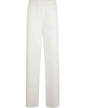 Eleventy Wide-Leg Knitted Trousers - White