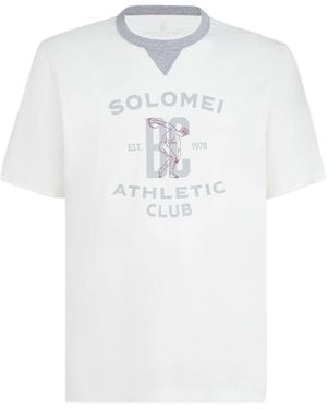 Brunello Cucinelli Graphic Printed Crewneck T-Shirt - White