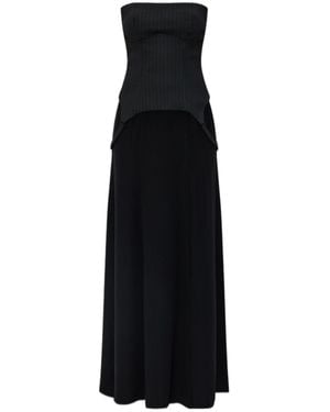 MISBHV Pinstripe-Panel Dress - Black
