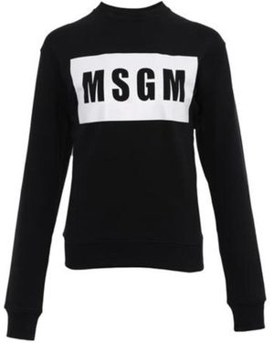 MSGM Logo Printed Hoodie - Black