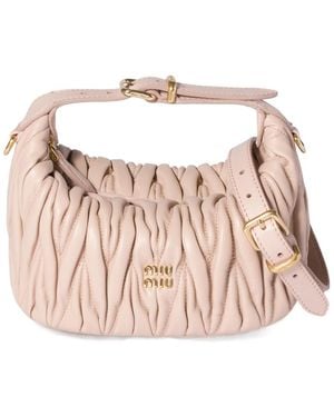 Miu Miu Matelassé Nappa Leather Pouch - Pink