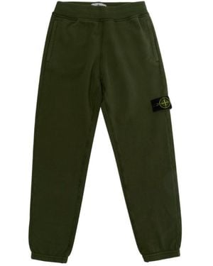 Stone Island Junior Logo Patch Sweatpants - Green