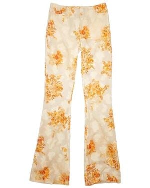 Acne Studios Floral Printed Casual Trousers - Yellow