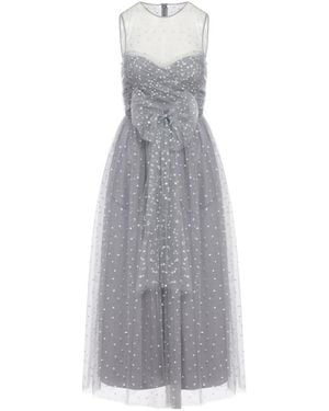 RED Valentino Glitter Sleeveless Midi Dress - Gray