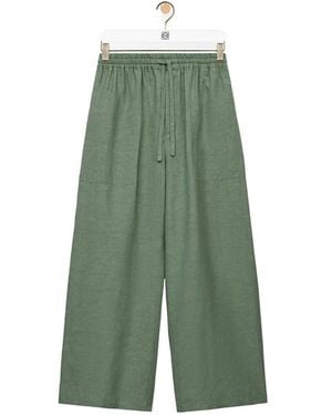 Loewe Cropped Trousers - Green
