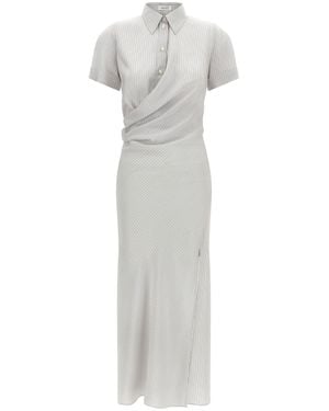 McQueen Draped Corset Shirt Dress - White