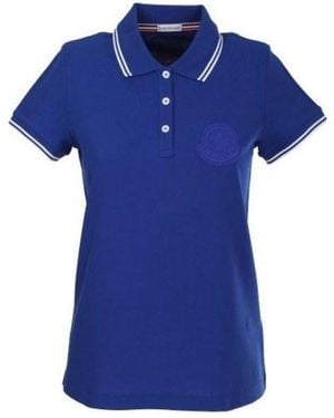 Moncler Short-Sleeved Logo Polo Shirt - Blue