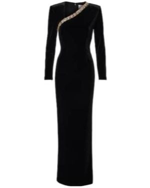 Roland Mouret Embellished Velvet Gown - Black