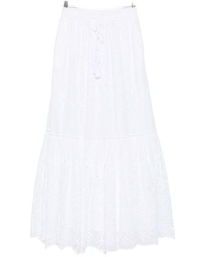 ERMANNO FIRENZE Broderie Tiered Skirt - White