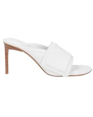 Jacquemus Minimalist Thin Stiletto Heel Sandals - White