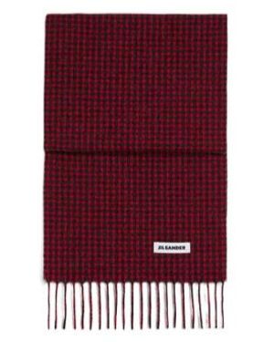 Jil Sander Slim Micro-Checkered Scarf - Purple