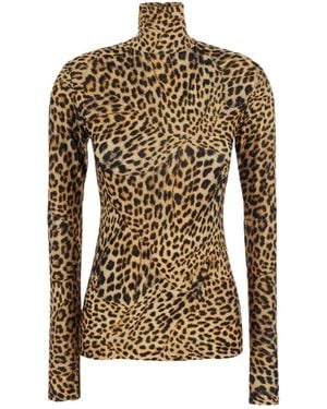 Norma Kamali Long-Sleeved High-Neck Top - Multicolour