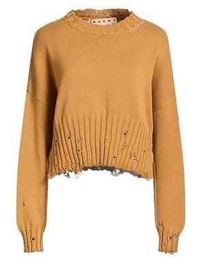 Marni Solid Lightweight Knit Sweater - Natural