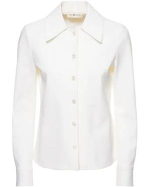 Tory Burch Logo Crepe Shirt - White