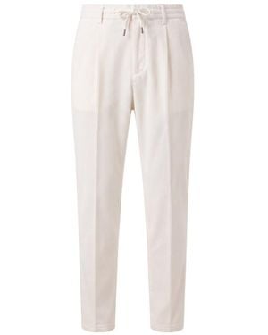 Peserico Pleated-Front Casual Pants - White