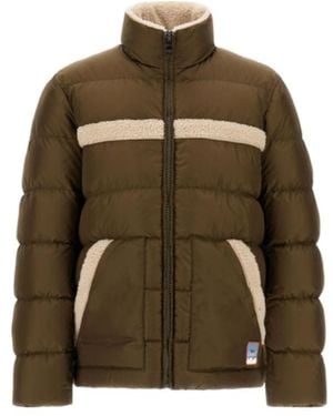 Herno Shearling-Trimmed Down Jacket - Green