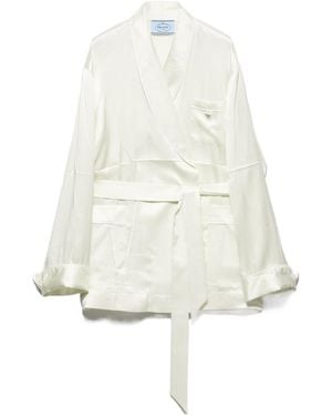 Prada Silk Robe - White