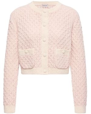 Moncler Wool Blend Cardigan - Pink