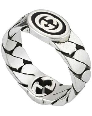 Gucci Logo Interlock Ring - White